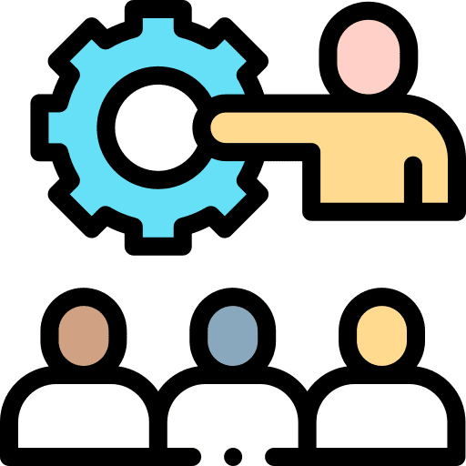 Onboarding business and finance learning hire icon