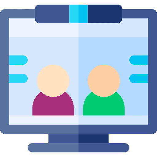 Online lesson education computer teacher icon Online lesson education computer teacher icon