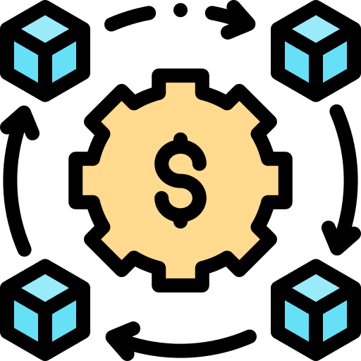 Value chain value business and finance optimization icon
