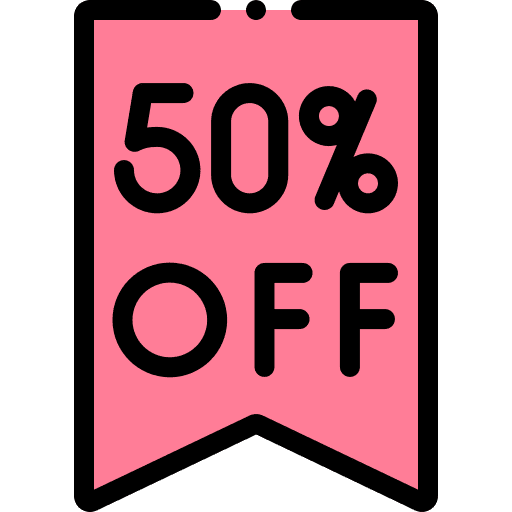 50 percent offer 50 commerce and shopping icon 50 percent offer 50 commerce and shopping icon