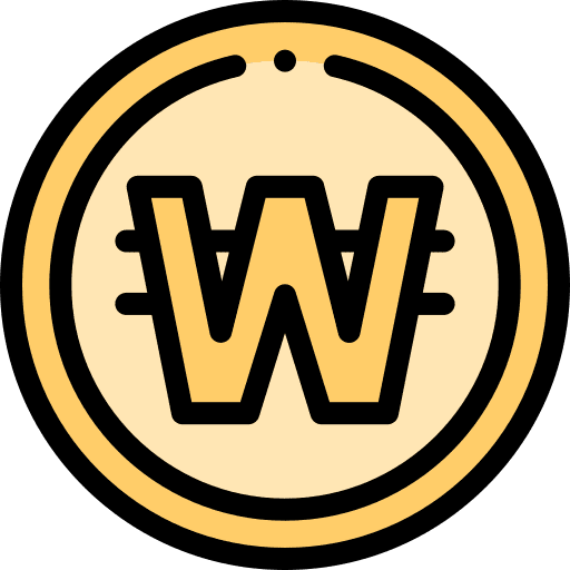 Won currency money cash icon Won currency money cash icon