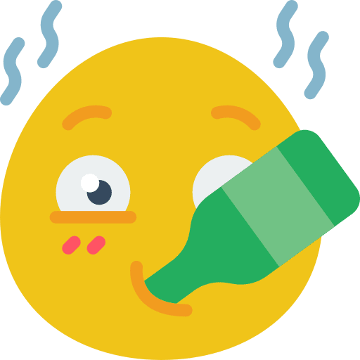 Drunk face bottle alcohol icon
