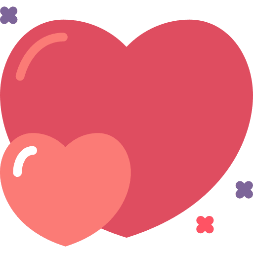 Hearts love and romance symbols mood icon