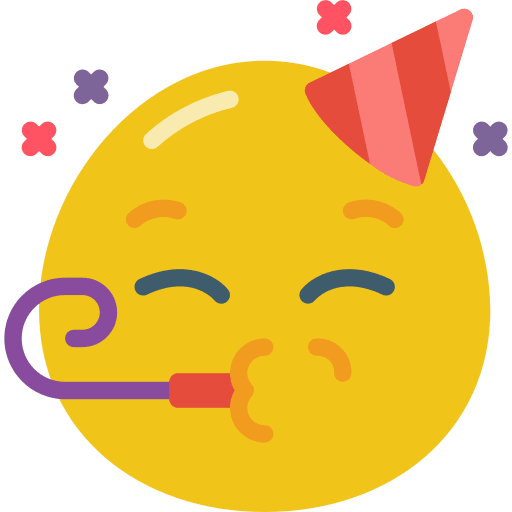 Party blow face smileys icon