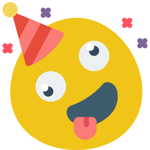 Silly crazy smileys party icon