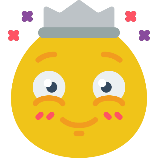 Happy smileys cute crown icon