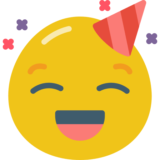Happy grin hat smile icon
