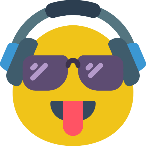 Headphones cool tongue sunglasses icon