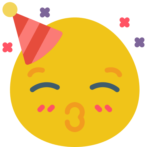 Kiss emotion smileys face icon