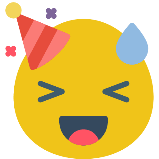 Laughing funny smileys sweating icon