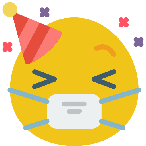 Mask hat smileys party icon