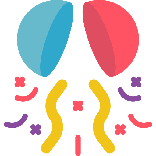 Poppers fun surprise birthday and party icon