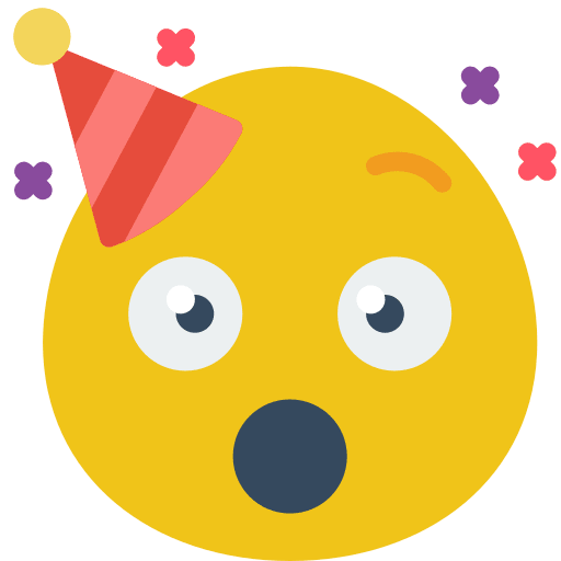 Shocked hat smileys scared icon