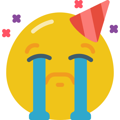 Crying sad party upset icon