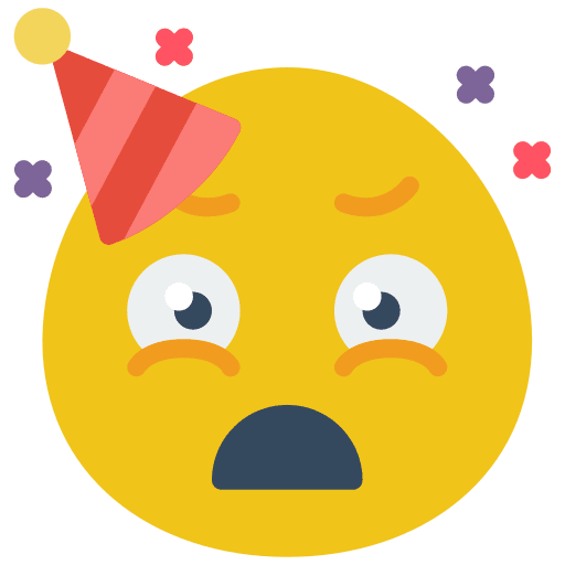 Disgusted irritated smileys party icon