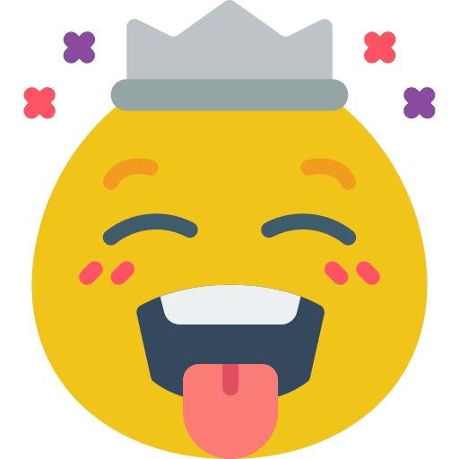 Tongue royal crown smileys icon
