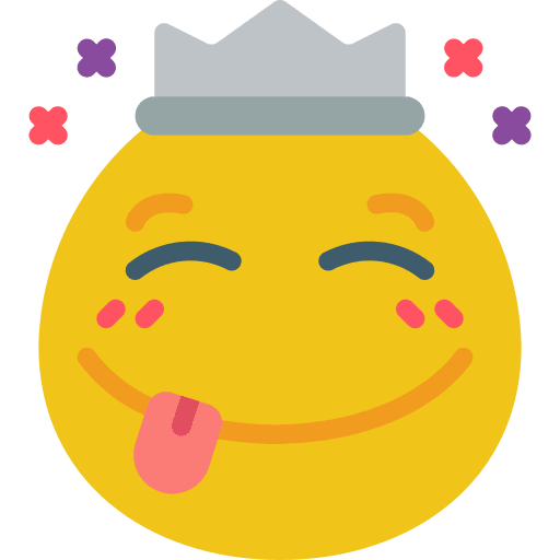 Tongue royal happy crown icon