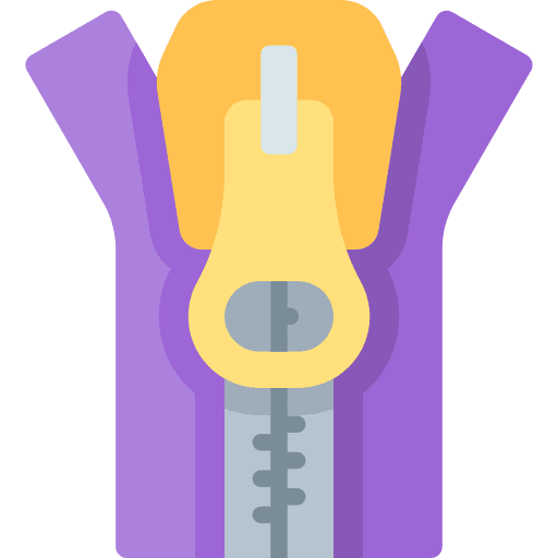 Zipper fashion garment needlework icon