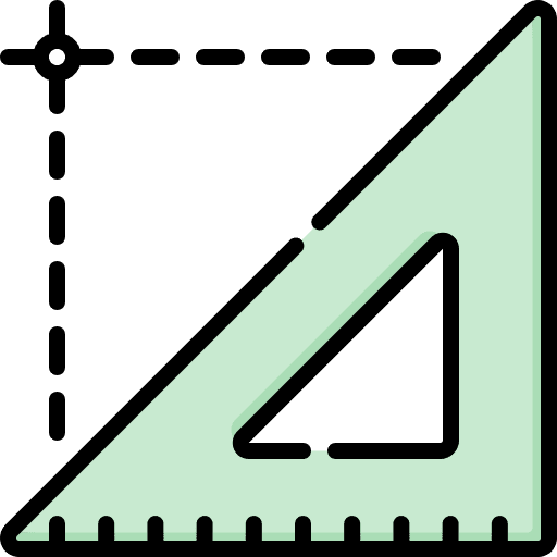 Square ruler plan technical drawing ruler icon