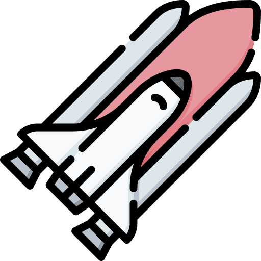 Space ship transportation engineering rocket icon Space ship transportation engineering rocket icon