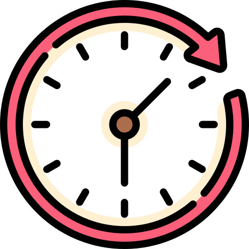 Clock long term time and date arrow icon