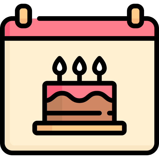 Birthday cake birthday calendar icon
