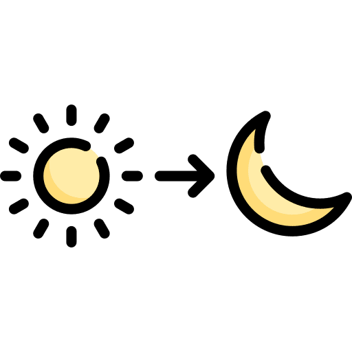 Day and night earth nature hours icon