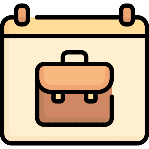 Working hours corporate suitcase business icon