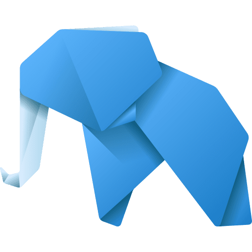 Elephant paper art craft icon