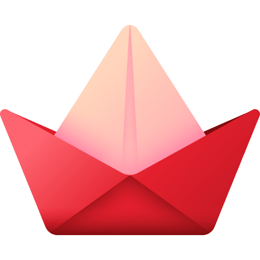 Paper ship origami paper ship craft icon