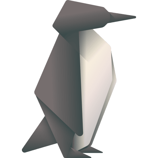 Penguin animal origami paper icon