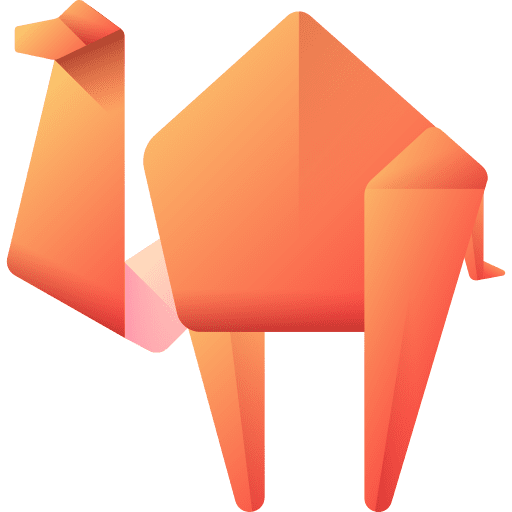 Camel fold art paper icon Camel fold art paper icon
