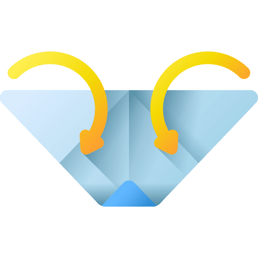 Fold craft in front fold icon Fold craft in front fold icon