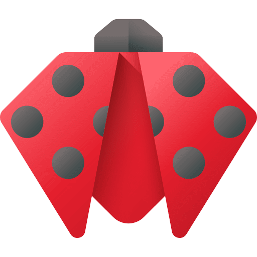 Ladybug fold paper art icon Ladybug fold paper art icon
