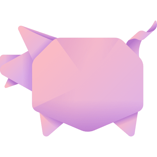 Pig craft fold art and design icon Pig craft fold art and design icon
