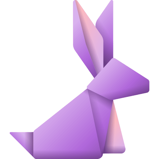 Rabbit paper origami art and design icon Rabbit paper origami art and design icon
