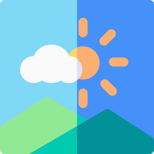 Landscape sunny hills landscape icon