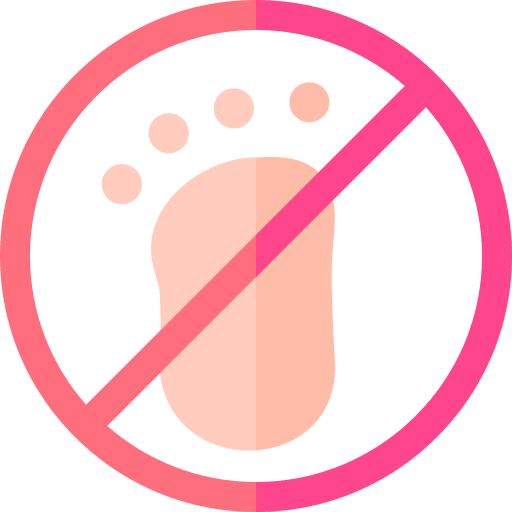 No barefoot prohibition signaling spa icon