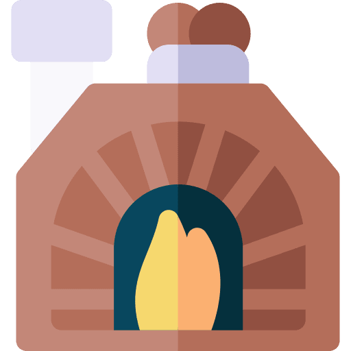 Fireplace heating chimney winter icon