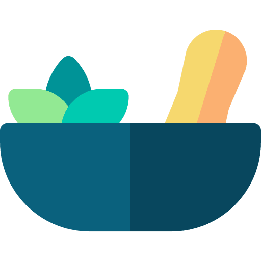 Mortar herbal treatment pestle mortar icon