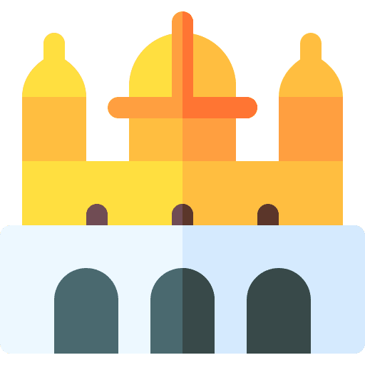 Gurdwara temple cultures architectonic india icon