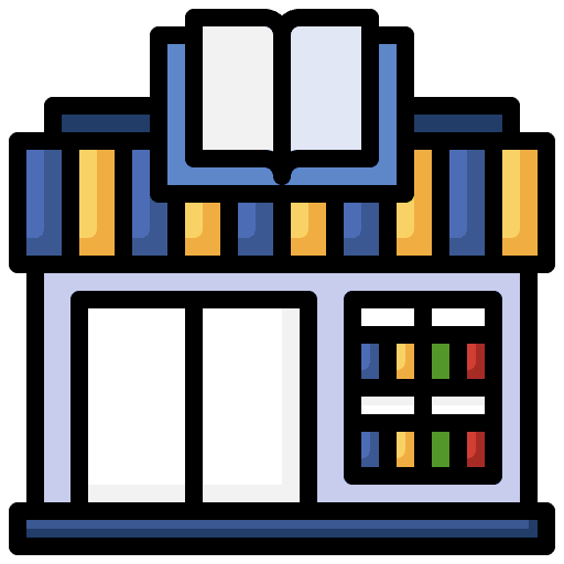 Book shop mall store book shop icon