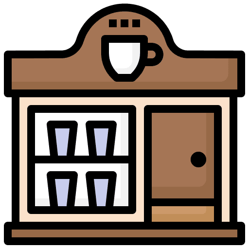Coffee shop buildings architecture and city store icon