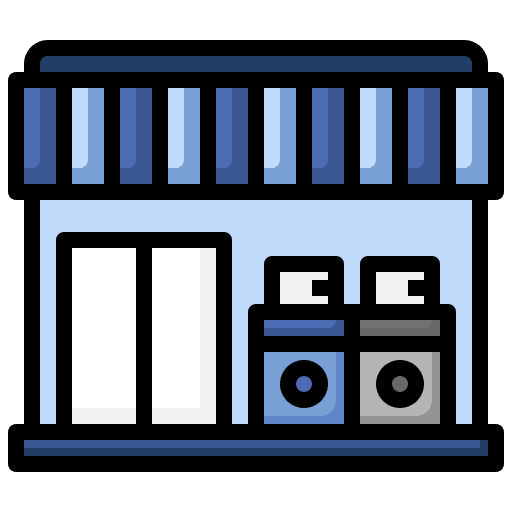 Electronics shop property architecture and city shop icon