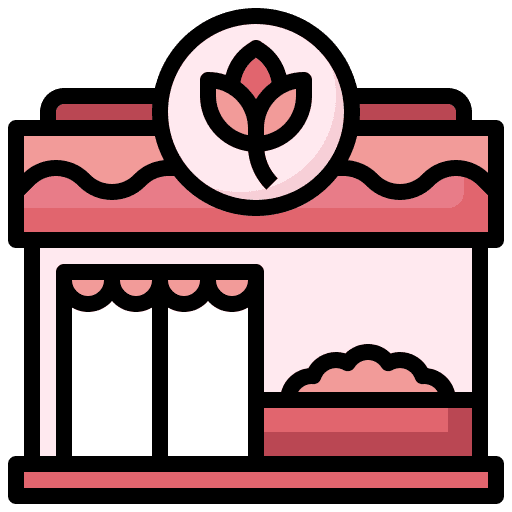 Flower shop farming architecture and city store icon