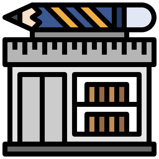 Stationery property office architecture and city icon