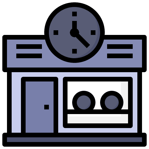 Clock shop clock shop architecture and city grow shop icon