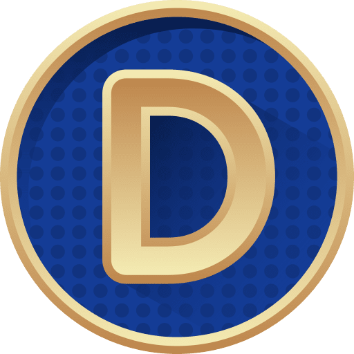 Letter d shadow typography dotted icon