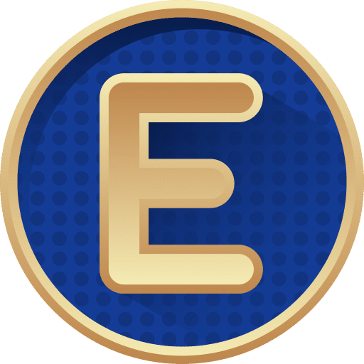 Letter e letters golden letter e icon