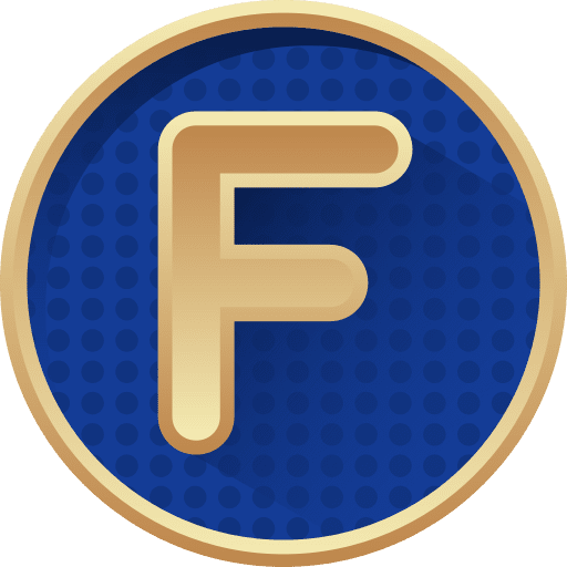 Letter f golden types shapes and symbols icon